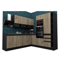 Bucatarie de colt FOLLOW 240-225 207 FRONT PAL  0164 / decor K002